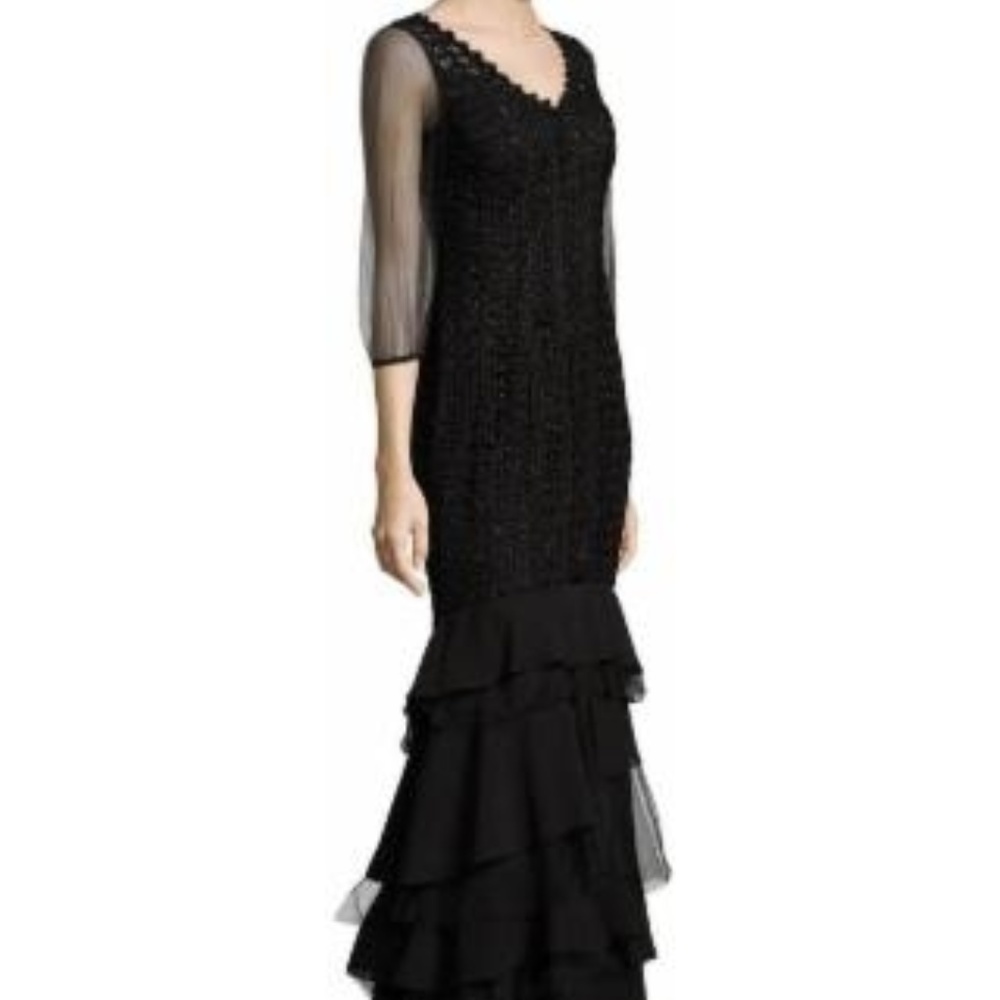 Kay Unger Tiered Mermaid Gown